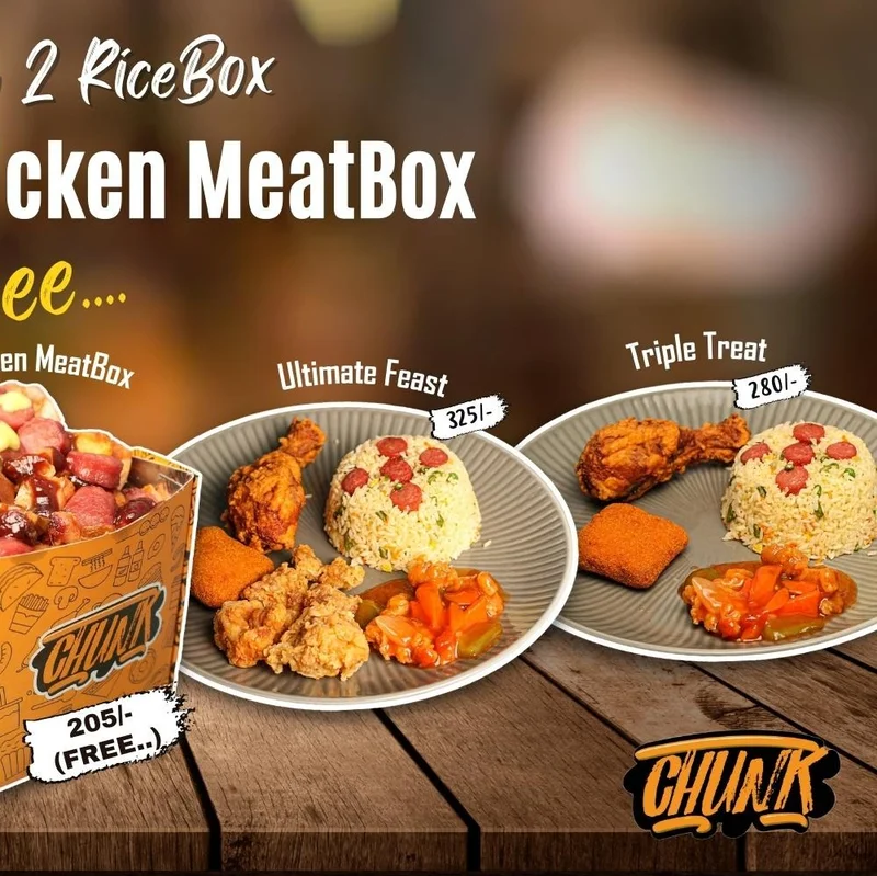 Buy 2 Riceboxes, Get 1 Meatbox FREE at Chunk