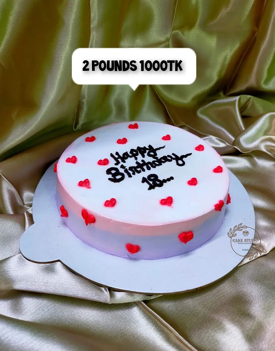 Get 1 pounds of two cakes 1000 TK Plus get 200 tk discount over 2 pounds cake at Cake Studio by Hena