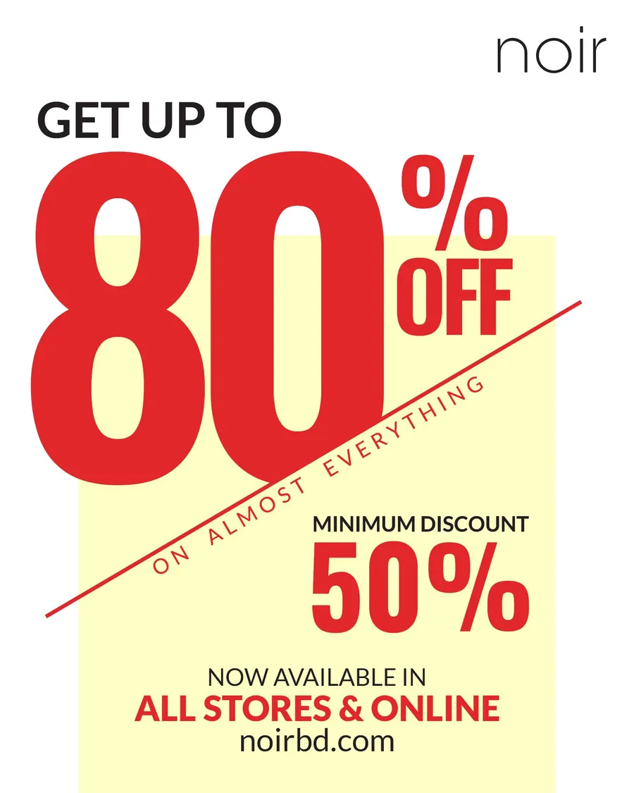 GET UP TO 80% OFF ON ALMOST EVERYTHING!! 🤯 MINIMUM DISCOUNT 50% 😮 at Noir Clothing