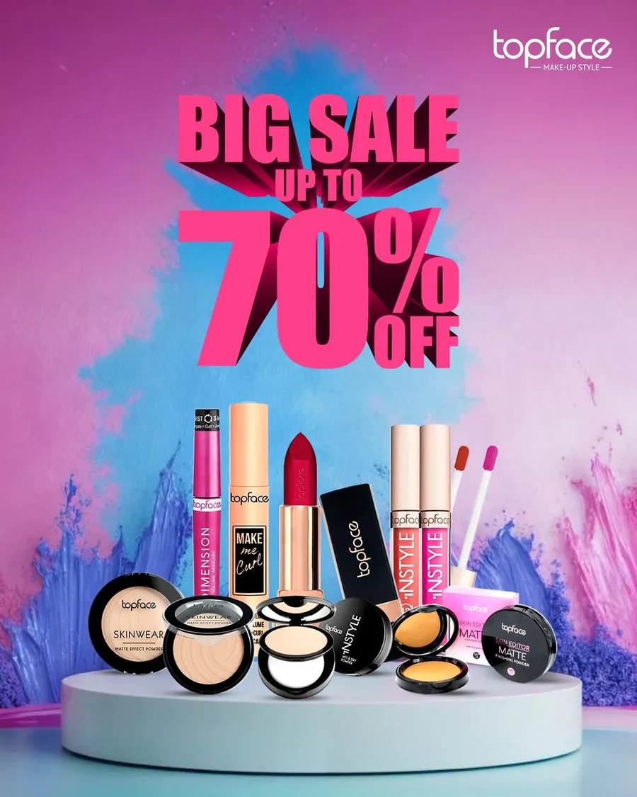 Grab your favorite makeup product of Topface up to 70% OFF and create looks worth a million dollar