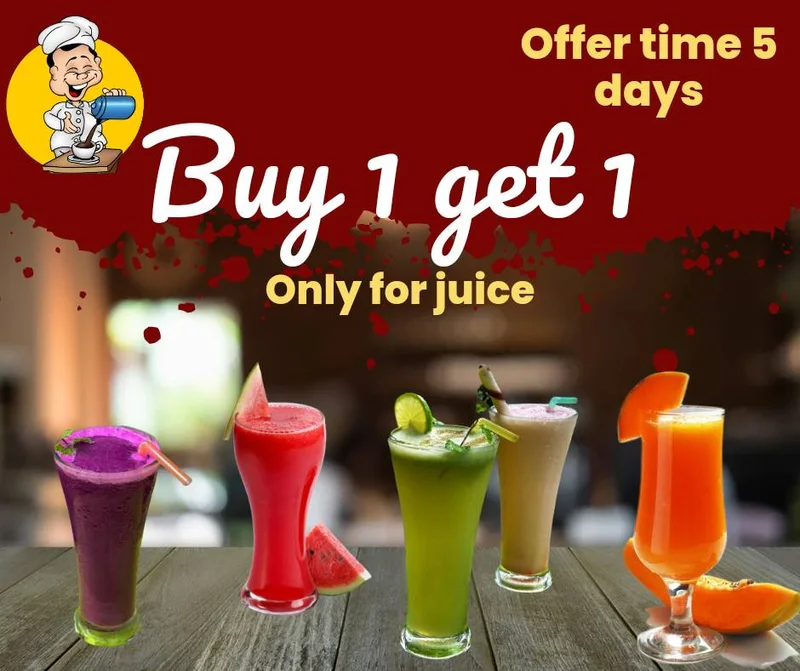 Buy Any Juice And Get Another Juice Absolutely Free | BOGO Offer at Tea Party Mirpur