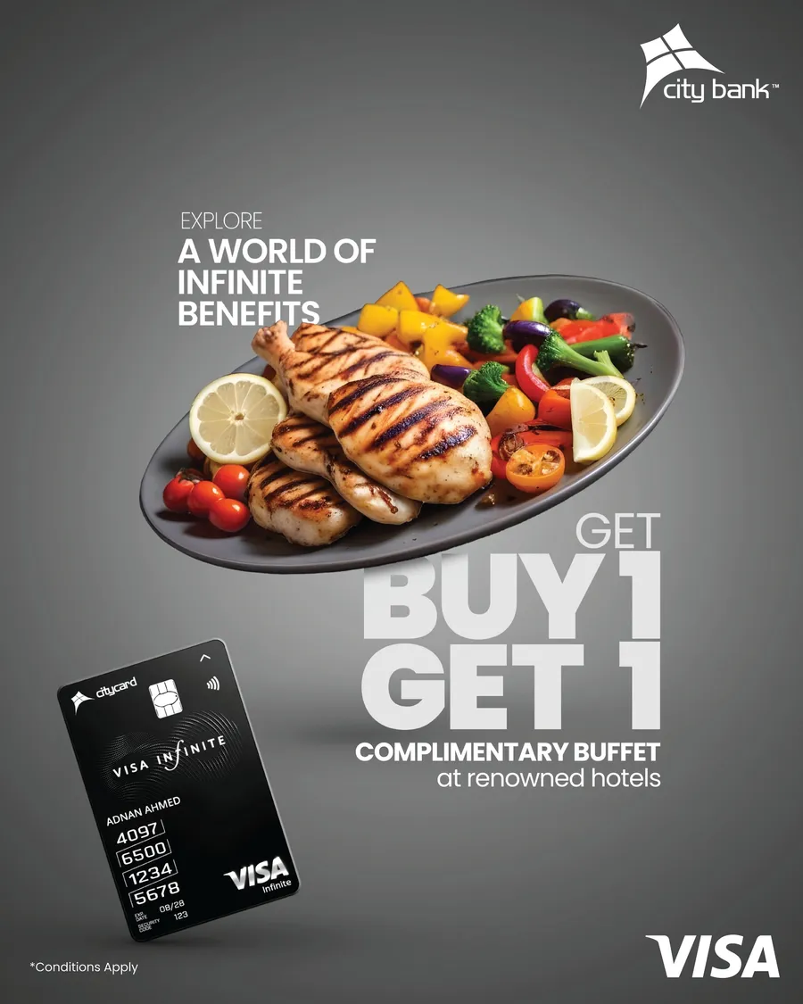 Enjoy a Buy 1 Get 1 Complimentary Buffet at Renowned Hotels with your City Visa Infinite Credit Card