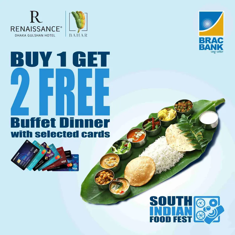 Buy one get two buffet dinner offer using Brac Bank Ltd