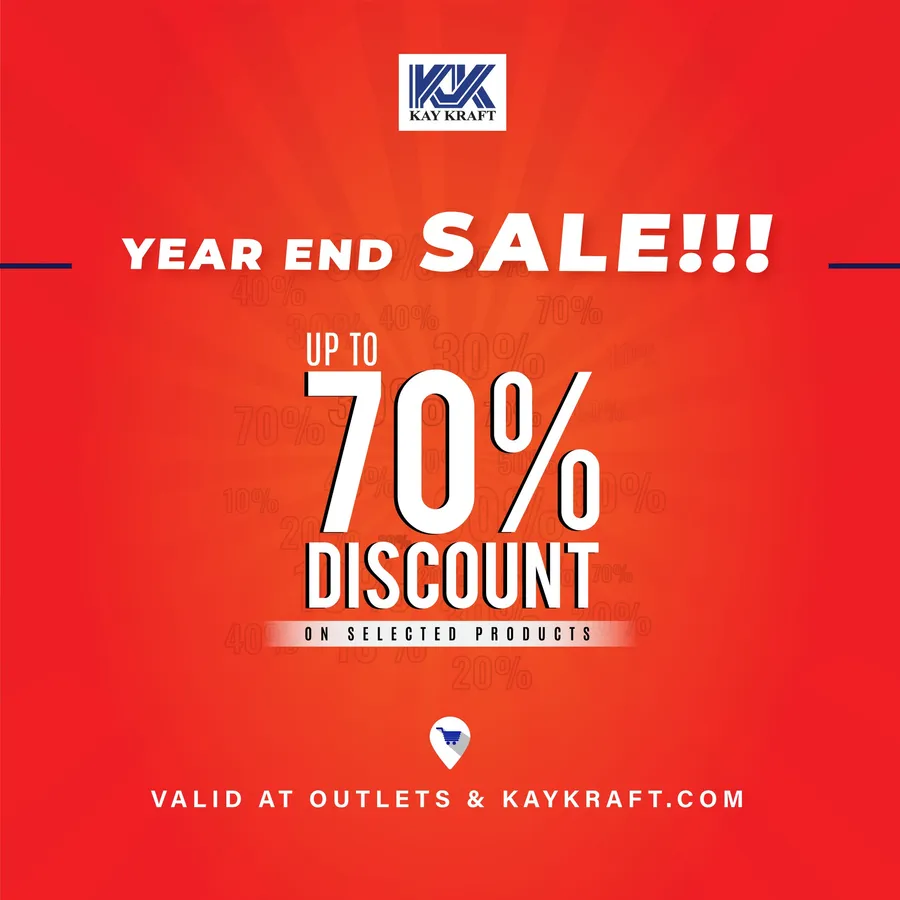 Kay Kraft offers Year End Sale! Get up to 70% discount on selected products at all stores and online