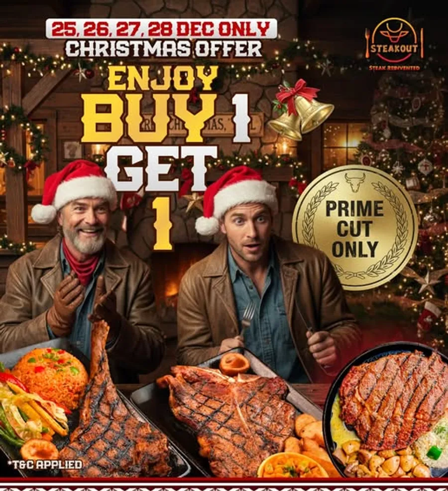 𝐁𝐔𝐘 𝟏 𝐆𝐄𝐓 𝟏 𝐅𝐑𝐄𝐄 on PRIME CUT Steaks at Steakout