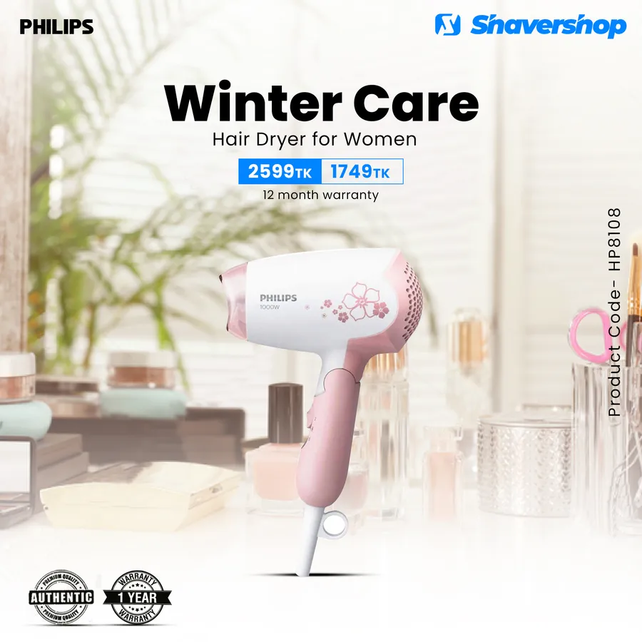 PHILIPS HP8108 Dry Care Hair Dryer 33% discount Shaver Shop Bangladesh