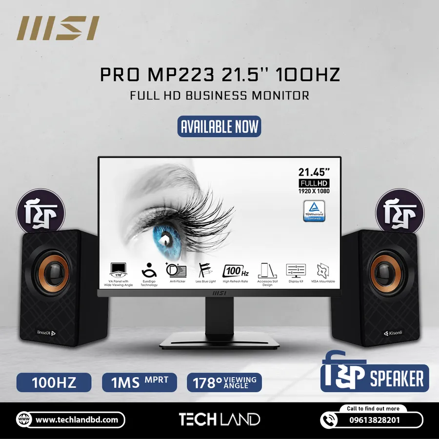 Buy MSI PRO MP223 And Get Speaker Free at Tech Land BD