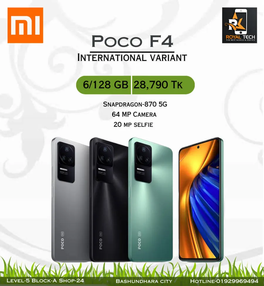 Poco f4 international variant 6/128 gb offer pirce at ROYAL TECH