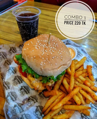 Combo Pack offer burger, drinks, french fries - Pizzaology Wari