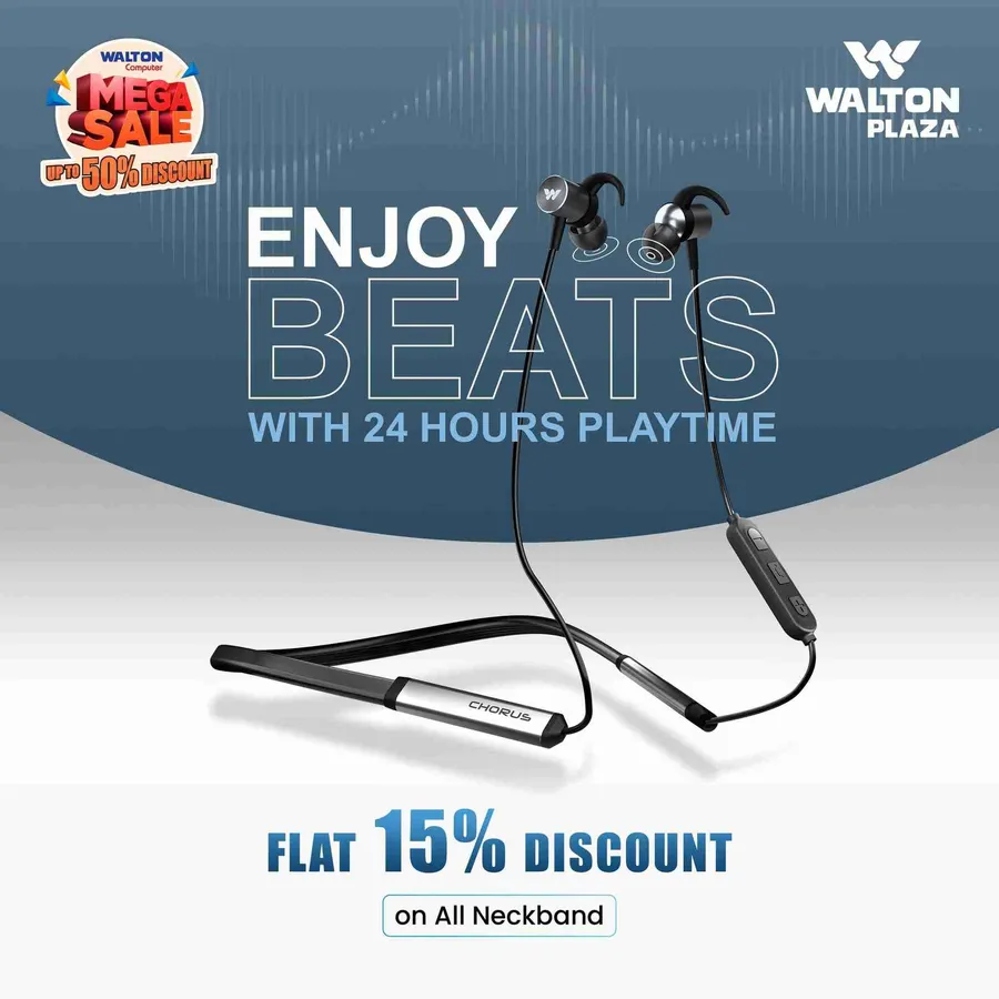 All Chorus neckbands earphones flat 15% discount Walton plaza