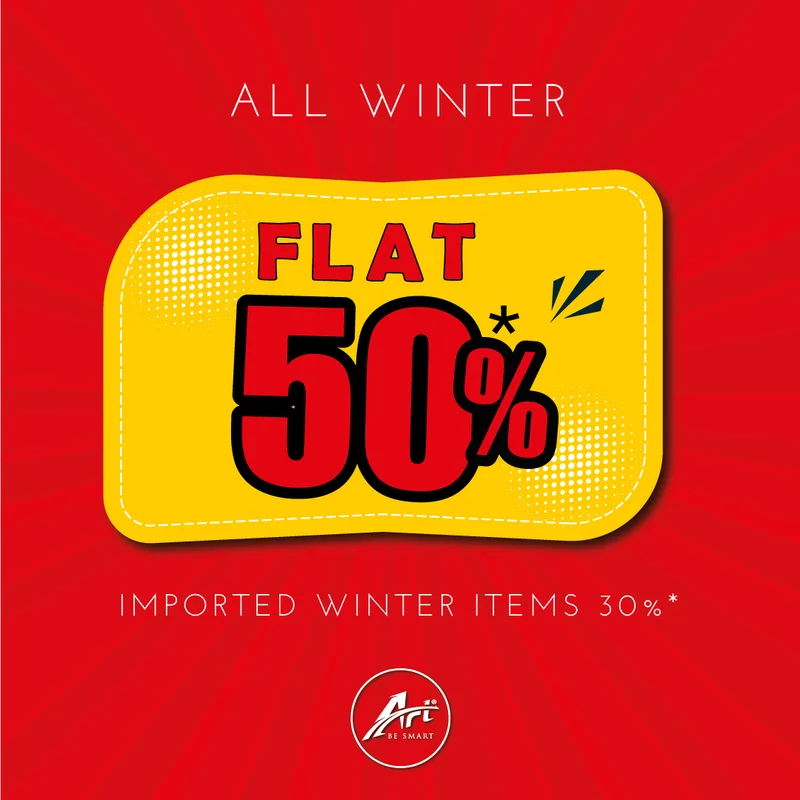 Flat 50% discount on winter items at ART