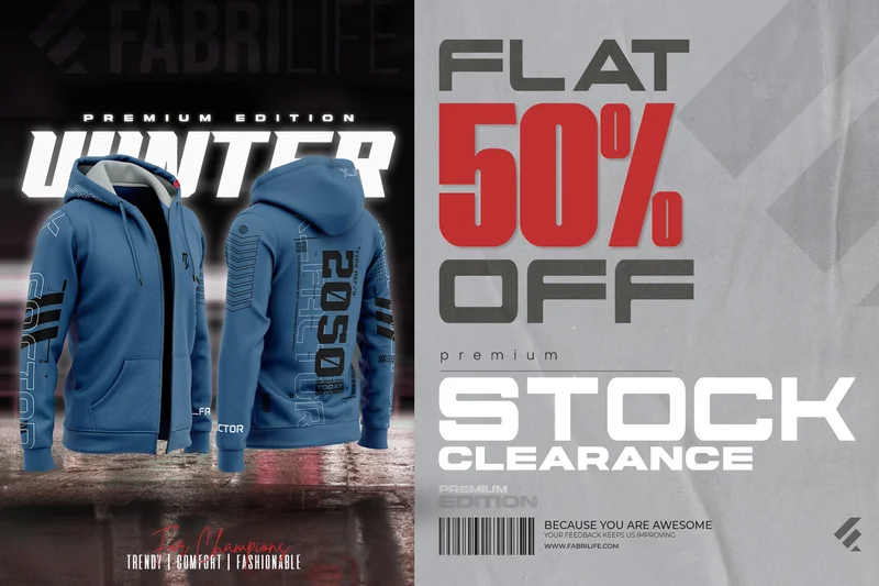 50% discounts on Jackets, Hoodies and Joggers at Fabrilife