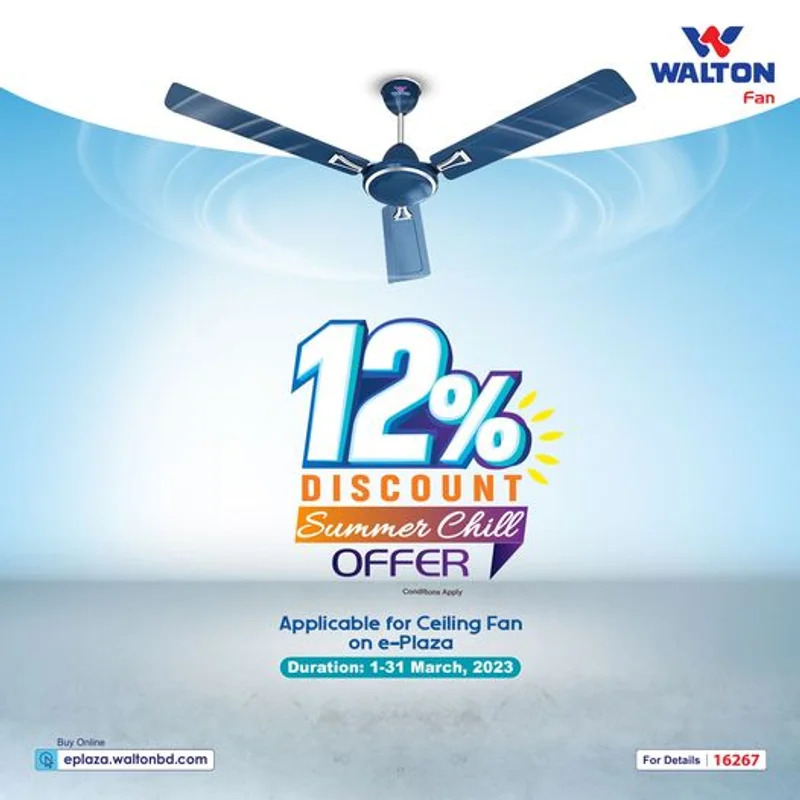 Walton Ceiling Fan 12% Discount Super Chill Offer