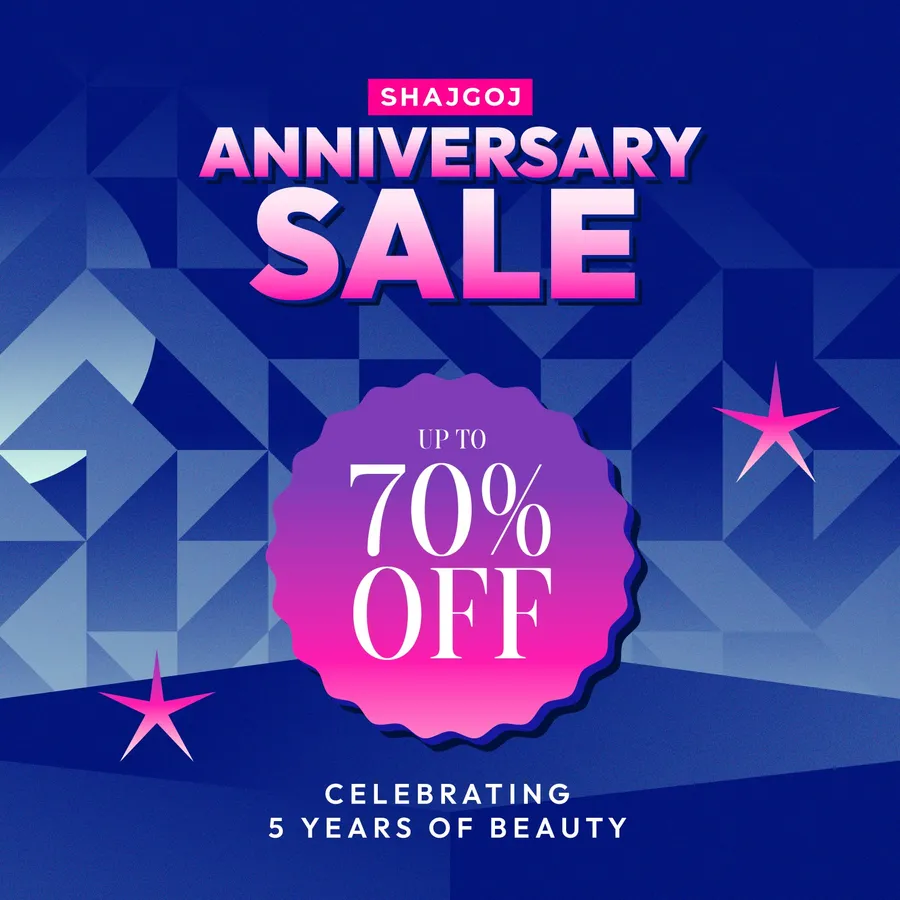 𝐀𝐧𝐧𝐢𝐯𝐞𝐫𝐬𝐚𝐫𝐲 sale get up to 70% discount on makeup items at Shajgoj