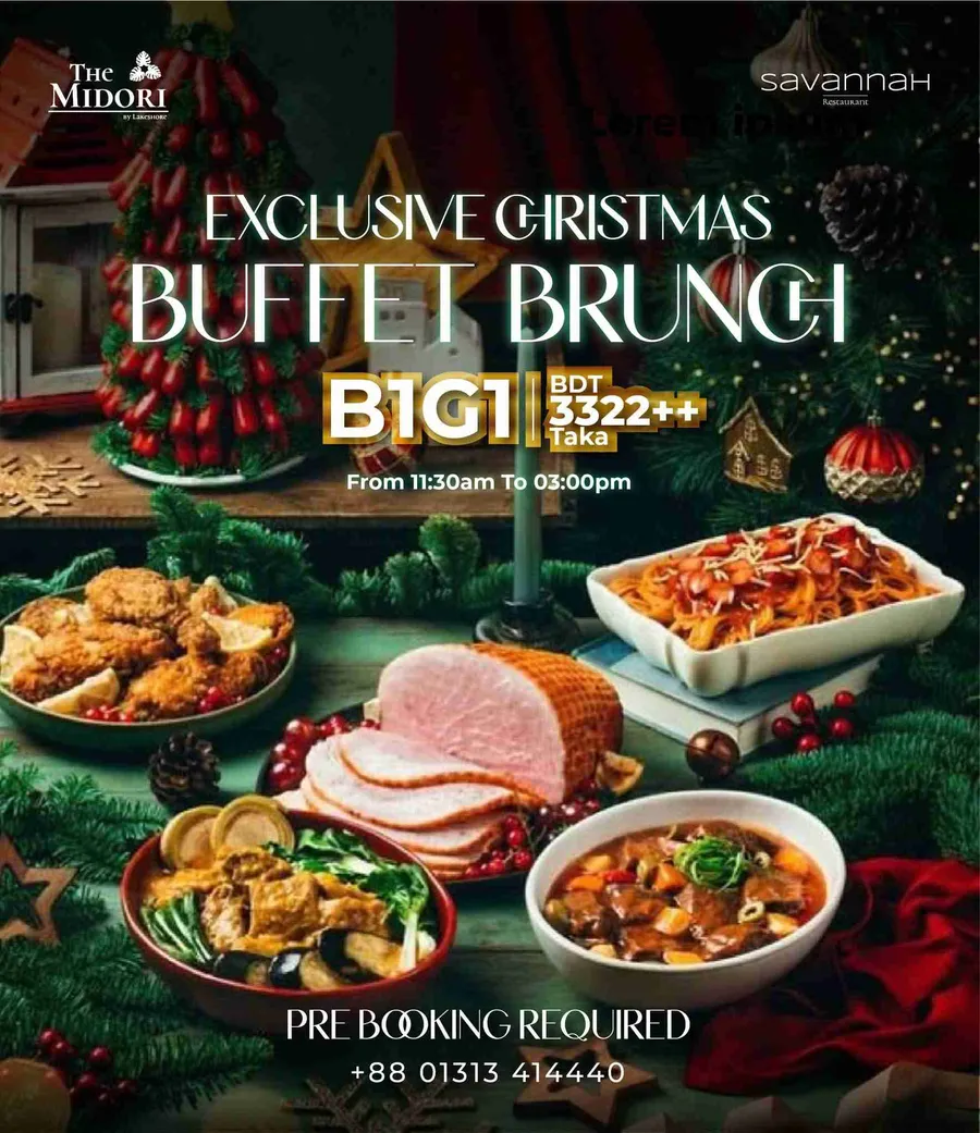 Buffet brunch buy one get one offer at the midori by Lakeshore