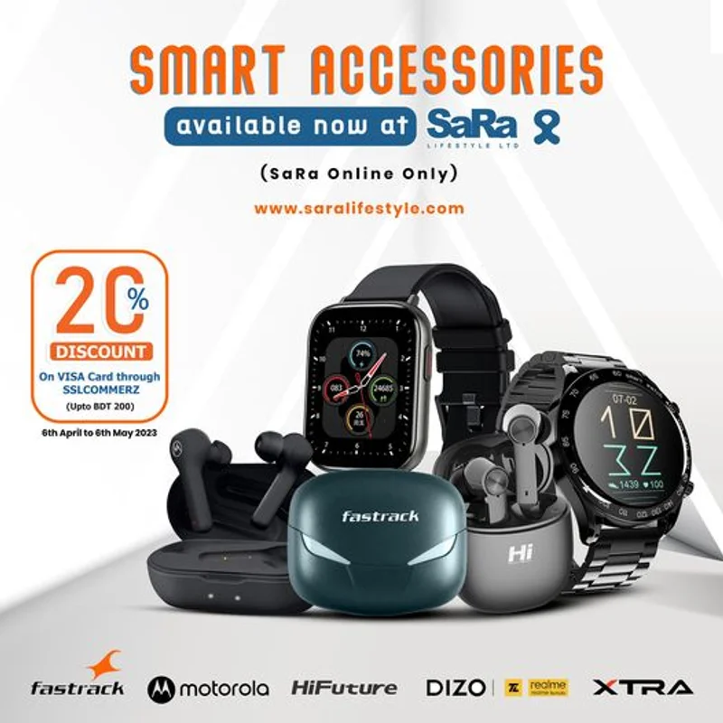 Get 20% Discount On Smart Accessories For VISA Card Through SSLCOMMERZ at SaRa Lifestyle Ltd