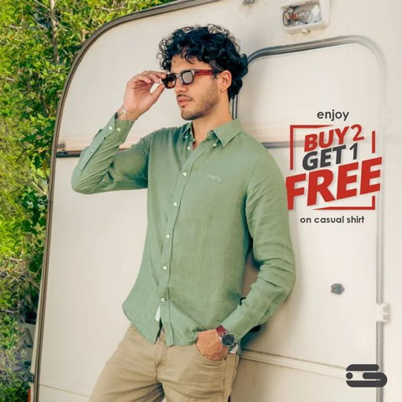 Buy 2 casual shirts from outlet collection and get 1 free | Bogo Offer at Gentle Park