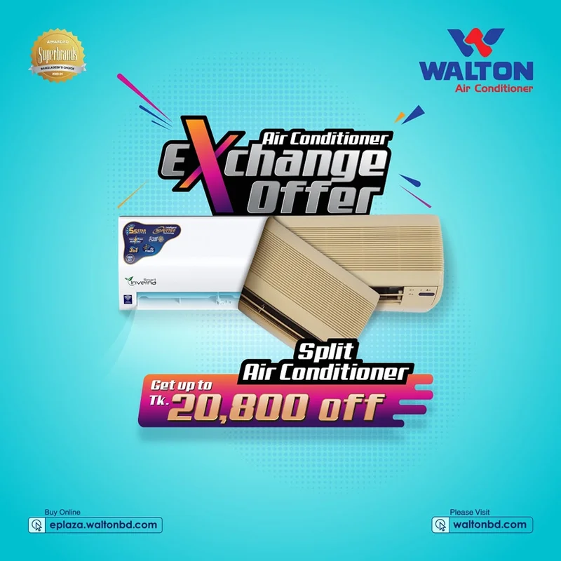 Exchange your old air conditioner with a brand new Walton Split Type Air Conditioner at up to 20,800 off! at Walton Air Conditioner