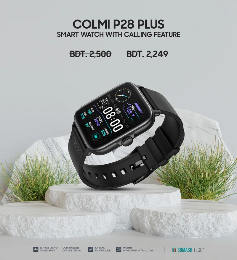 Smart Watch COLMI P28 Plus With Calling Feature 10% Off | Smart Watch Discount at Sumash Tech