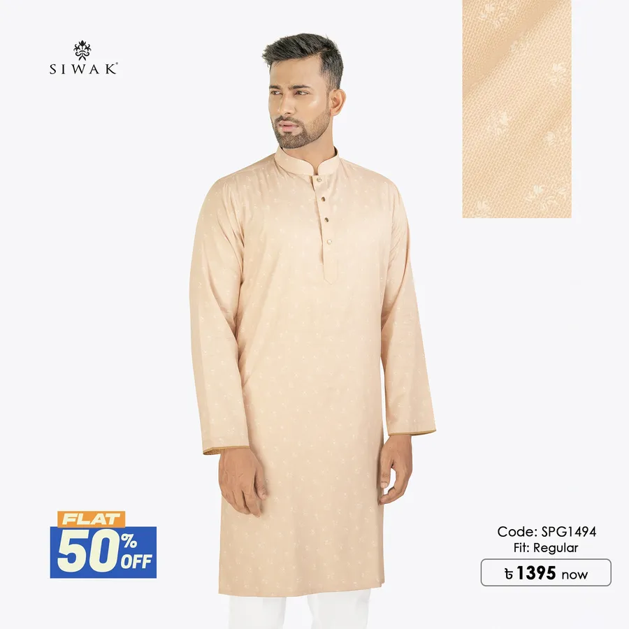 Enjoy "𝐅𝐋𝐀𝐓 𝟓𝟎% 𝐃𝐈𝐒𝐂𝐎𝐔𝐍𝐓" across all Panjabi Collection at siwak | panjabi offer bd | panjabi price in bd