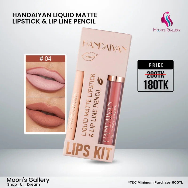 Handaiyan Liquid Matte Lipstick & Lip Line Pencil  35% Discount at Moon's Gallery