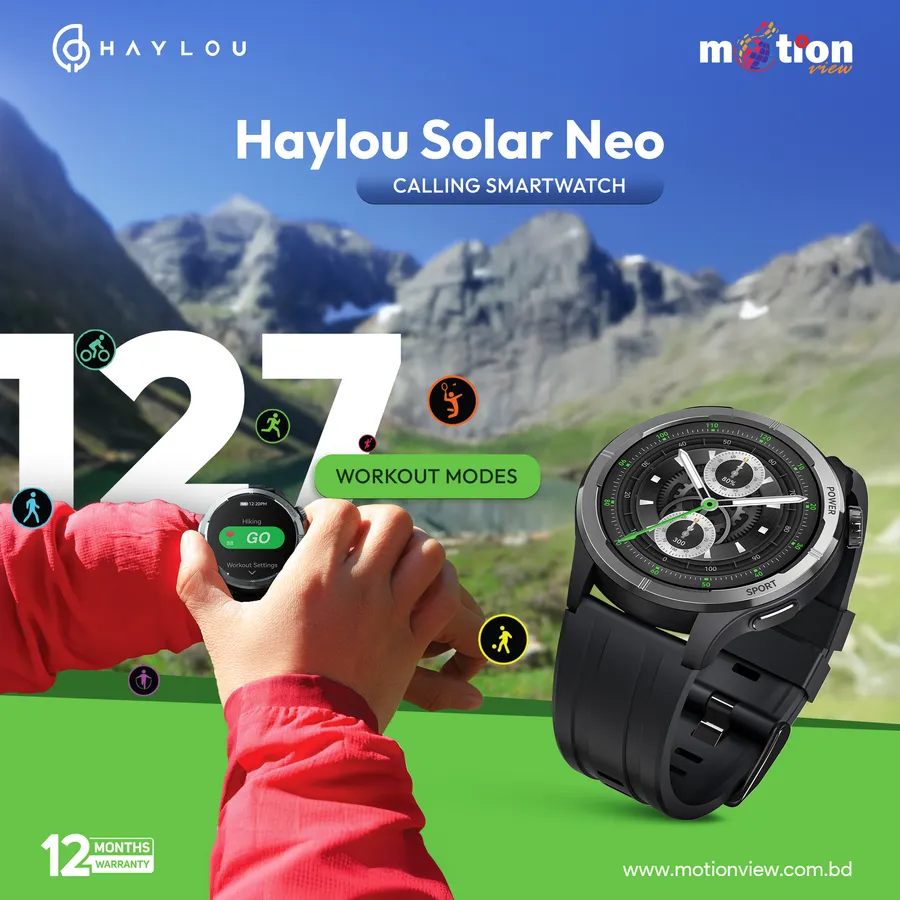 Haylou Solar Neo BT Calling Smartwatch with 127+ Sports Modes at Motion View