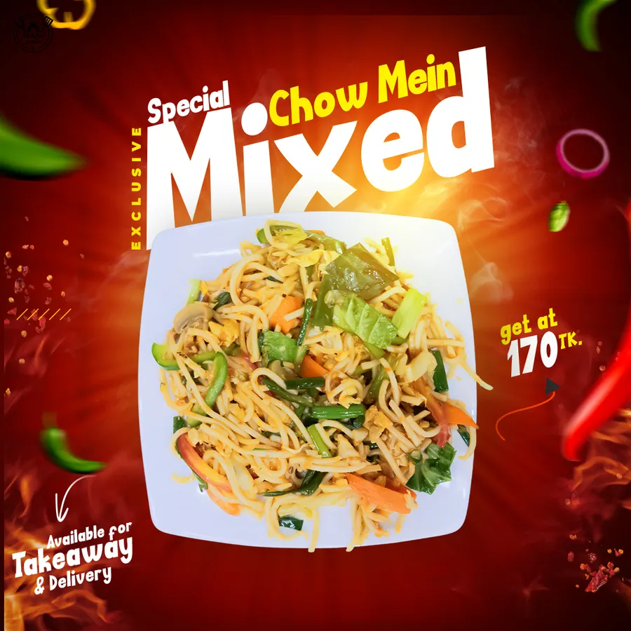 Exclusive Mixed Chow Mein at just 170 TK at TEAXO