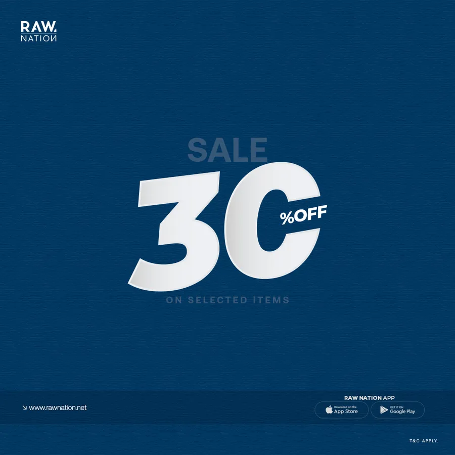 Get 30% Discount On Selected Items at Raw Nation