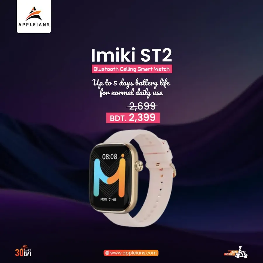 IMIKI ST2 Calling Smartwatch 300 TK discount at Appleians