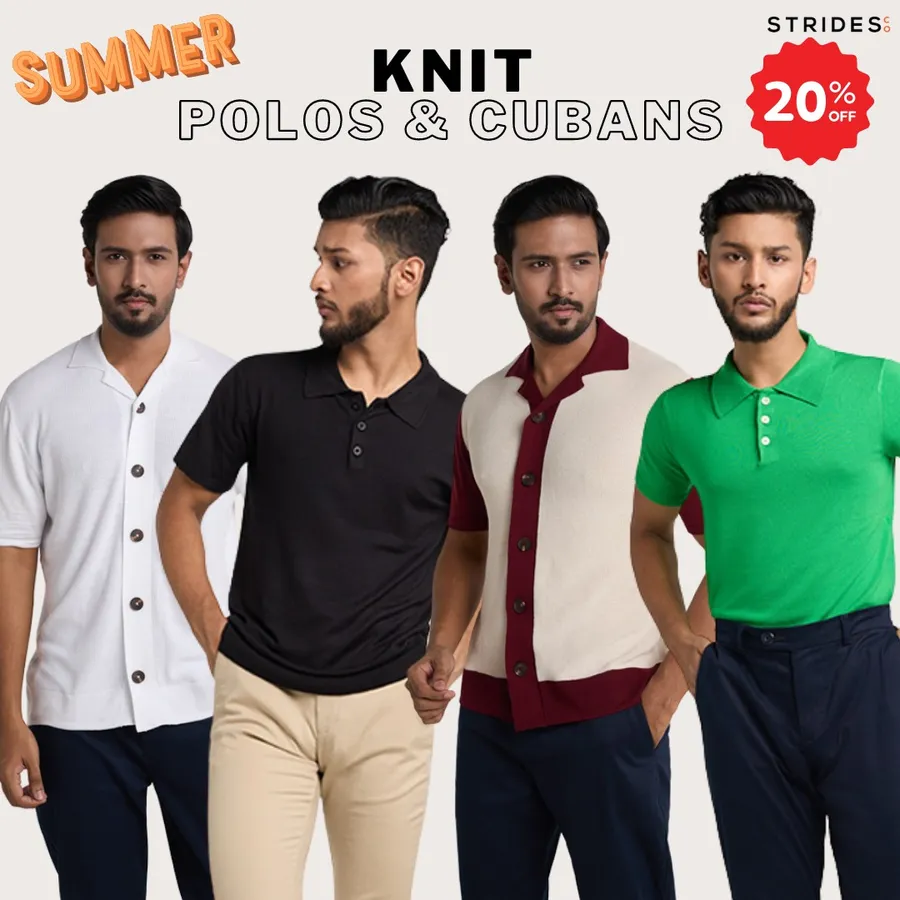 Men's Premium Knit Polos & Cubans 20% off at Strides Co