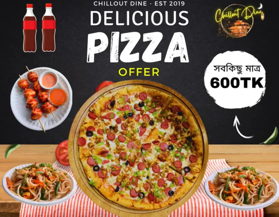 Combo Offer | Pizza | Chowmin | Chicken Boll | drinks at Chillout Dine