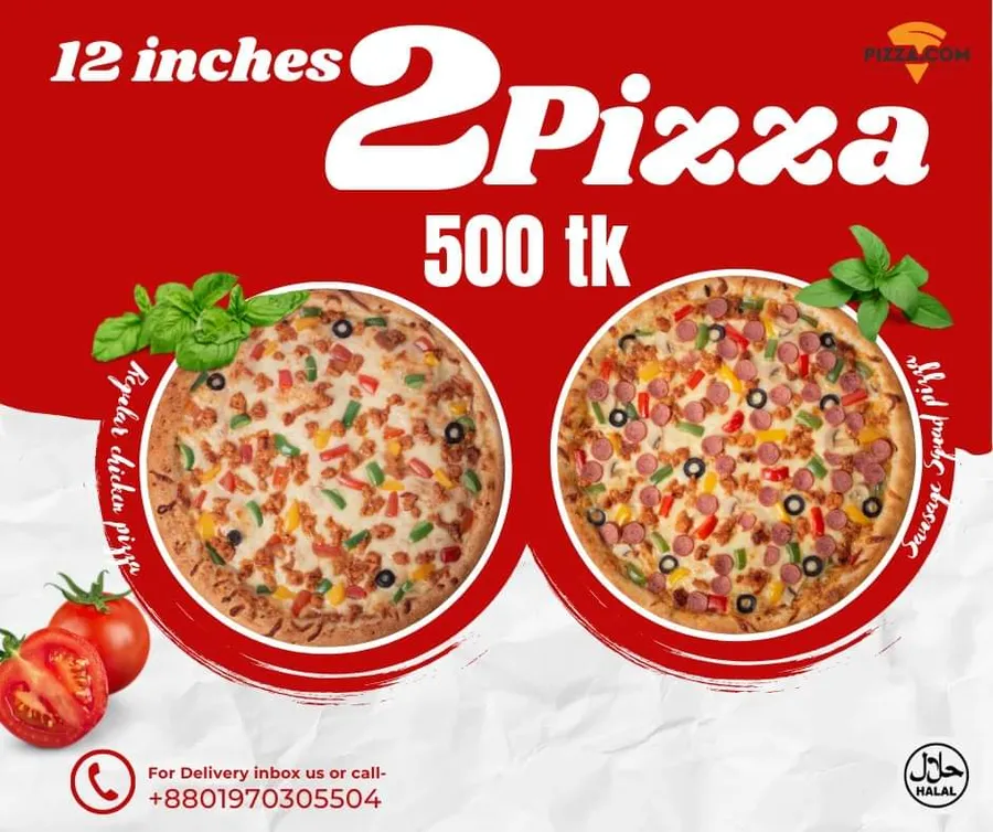 Buy 12 inch pizza Only 500 tk at pizza.com