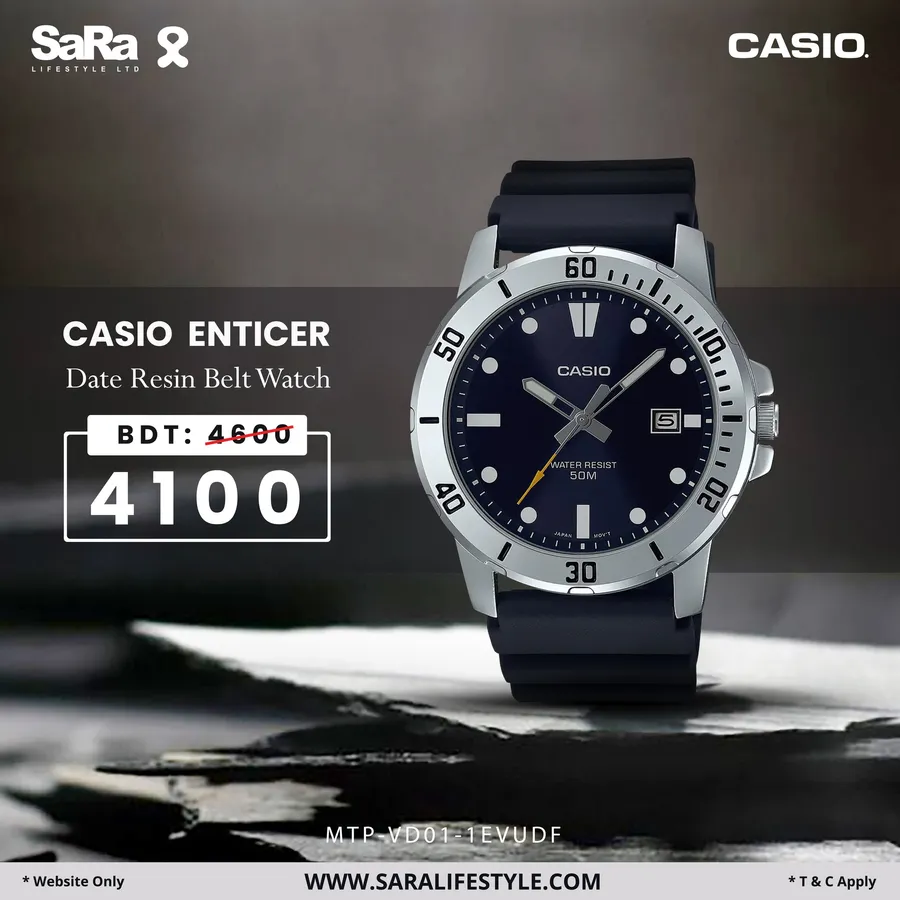 Casio Enticer Date Resin Belt Watch 500 TK discount at SaRa Lifestyle Ltd.