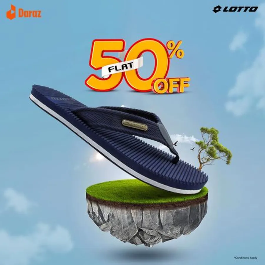 Get 50% OFF on the Lotto Flip Flop Sport Slipper exclusively on Daraz