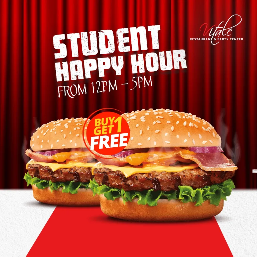 Buy one get one offer on Burger and Pizza at Vitale Restaurant Banasree