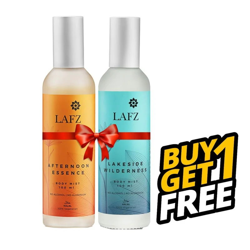 Lafz Body Mist Afternoon Essence + Lafz Lakeside Wilderness B1G1 at OHSOGO