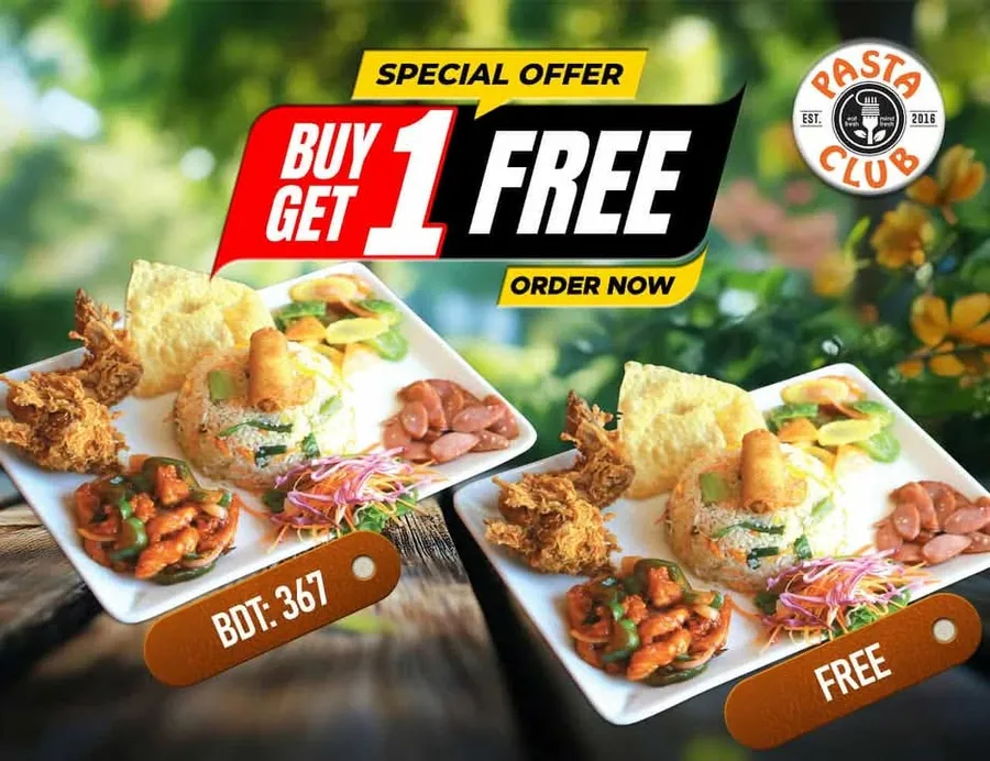 Buy one get one set menu platter unlimited offer pasta club wari