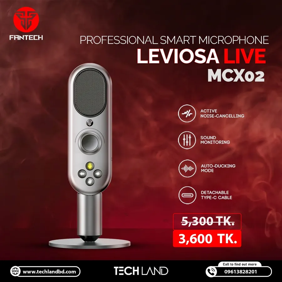 FANTECH LEVIOSA LIVE MCX02 PROFESSIONAL SMART MICROPHONE 1700 TK Discount at Tech Land BD