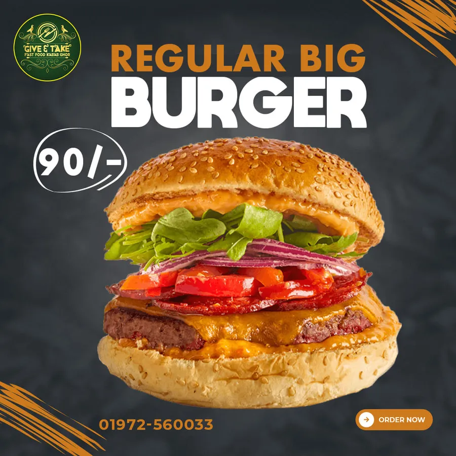 REGULAR BIG BURGER only 90 Tk at Shonir Akhra