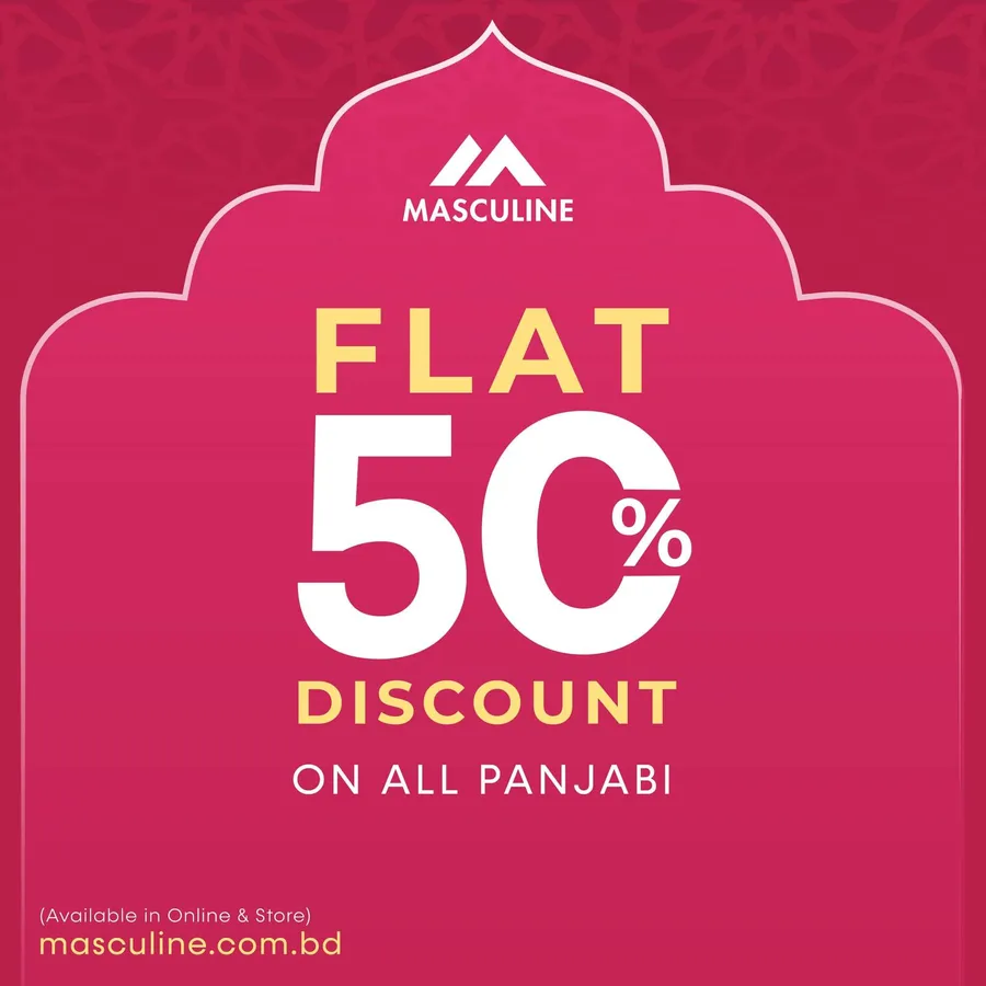 Flat 50% discount on all panjabi at Masculine