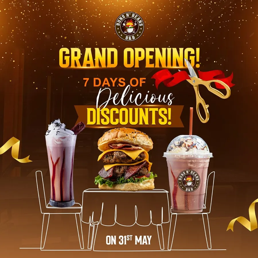 Grand Opening offer at Buns N' Beans