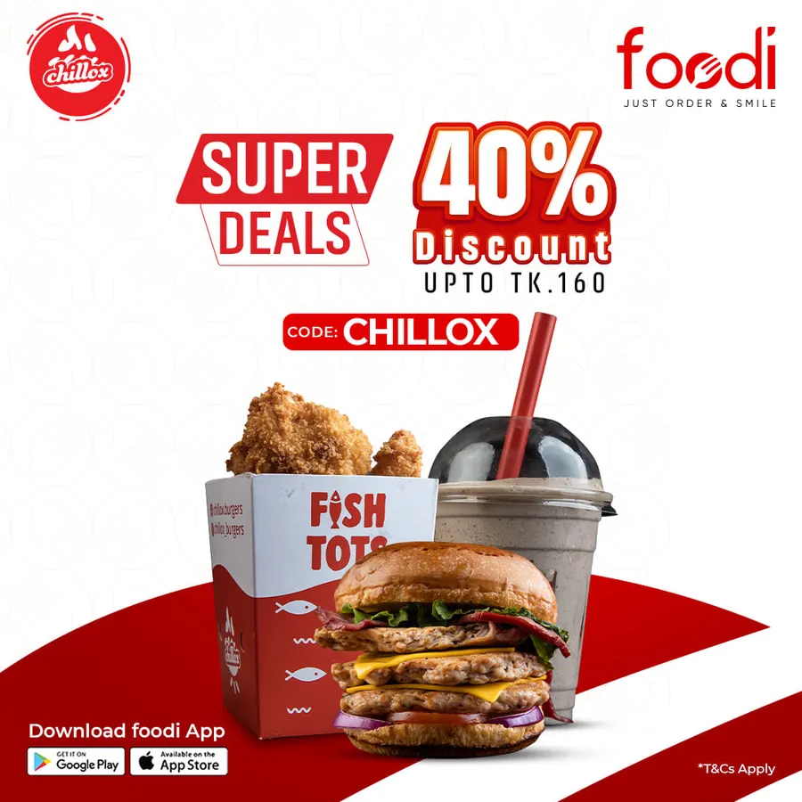 Use coupon code to get 40 discount on Chillox at foodi