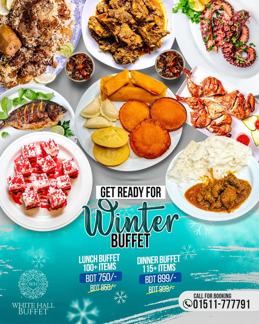 Winter buffet lunch and dinner offer at White Hall Buffet