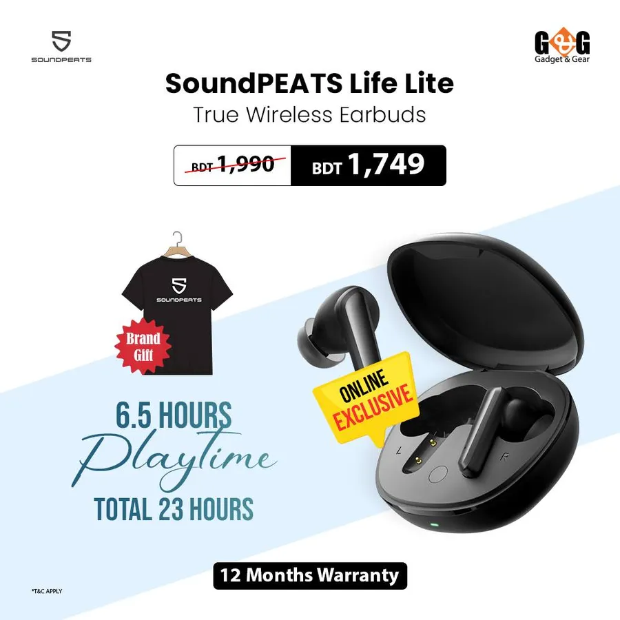 SoundPEATS Life Lite True Wireless Earbuds 240 TK off Gadget & Gear