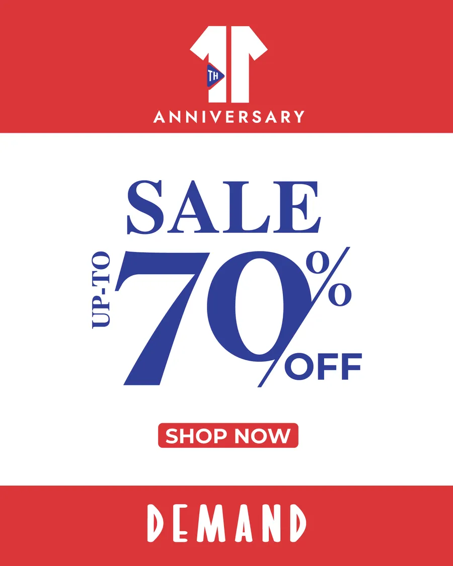 11 years 𝐀𝐧𝐧𝐢𝐯𝐞𝐫𝐬𝐚𝐫𝐲 sale upto 70% discount at DEMAND