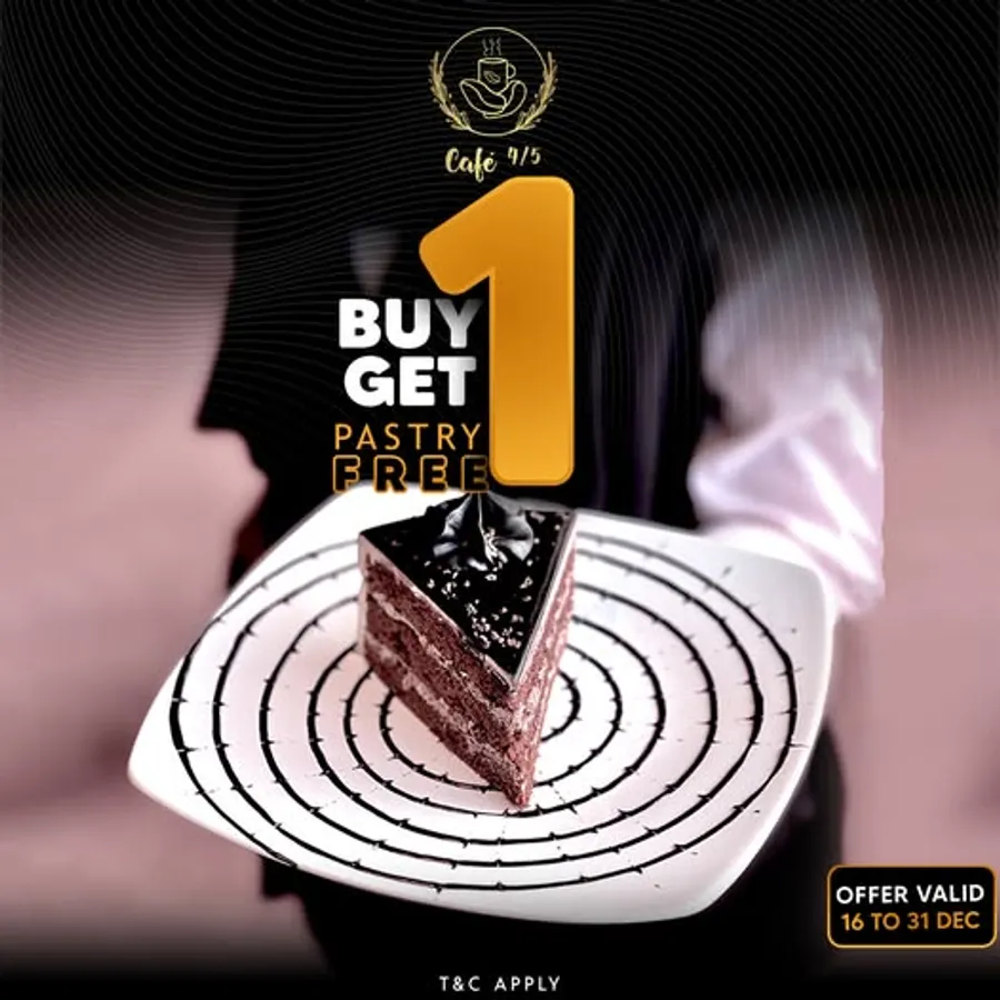 Buy 1 pastry and get another absolutely FREE at Café 4/5