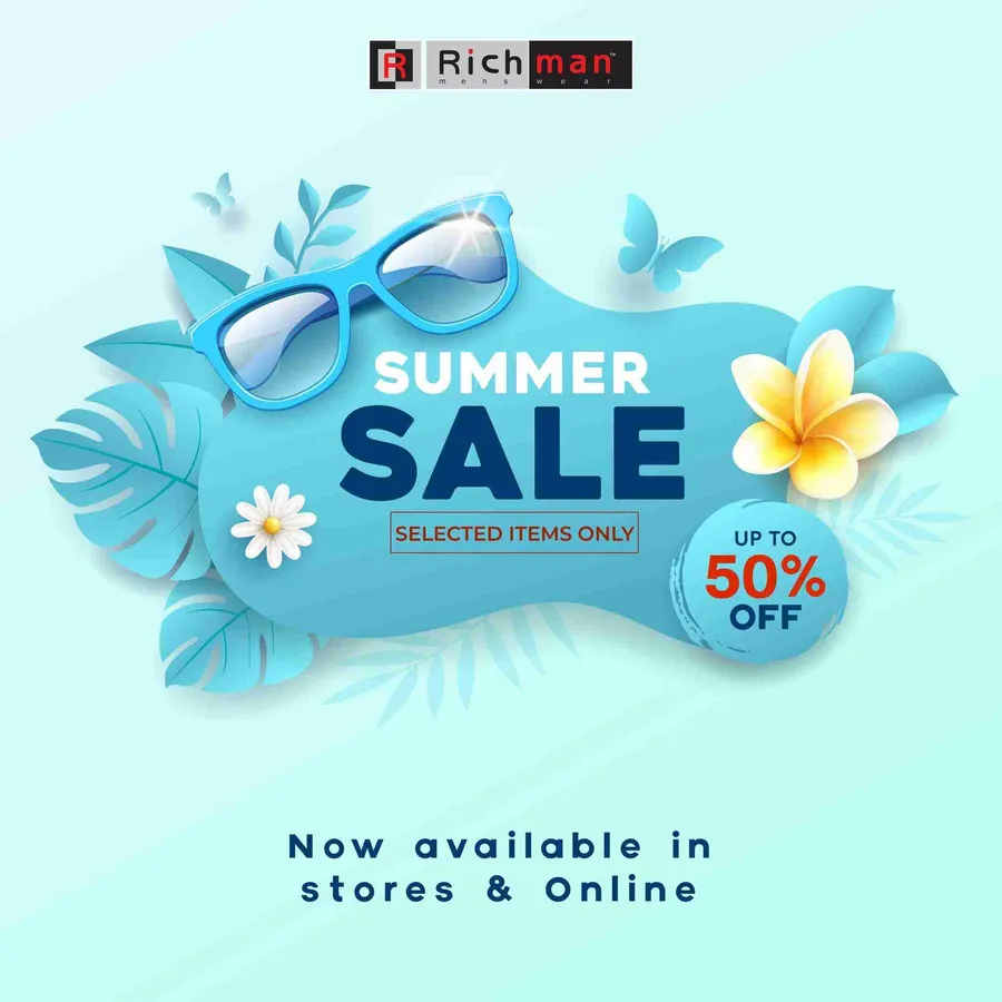 Summer 🌞 sale get up to 50% discount on selected items at Richman