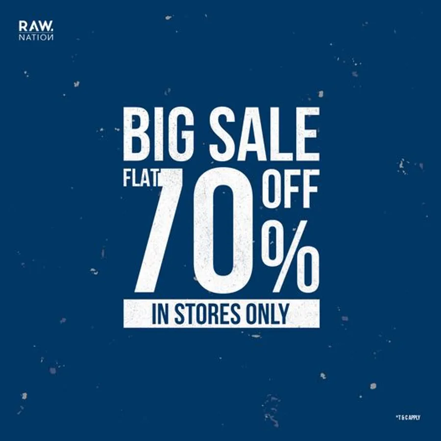 Big sale flat 70% discount at Raw Nation