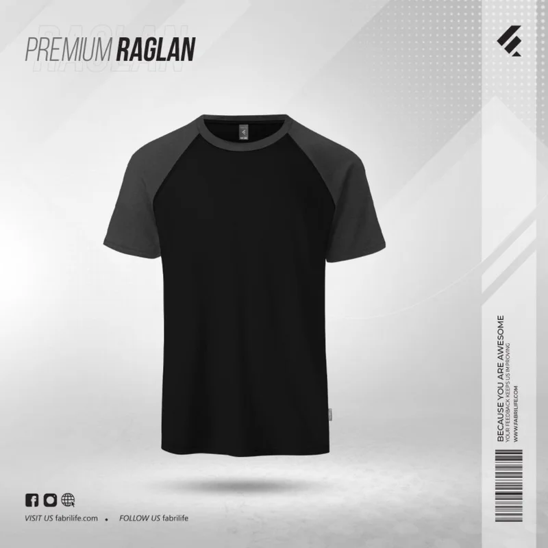 Fabrilife Mens Premium Short Sleeve Raglan  10% Off at Fabrilife