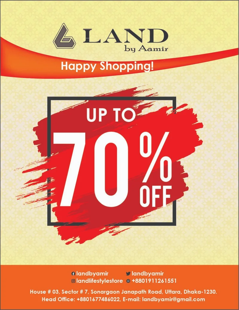 Get Up To 70% Discount On Clothing at LAND Uttora